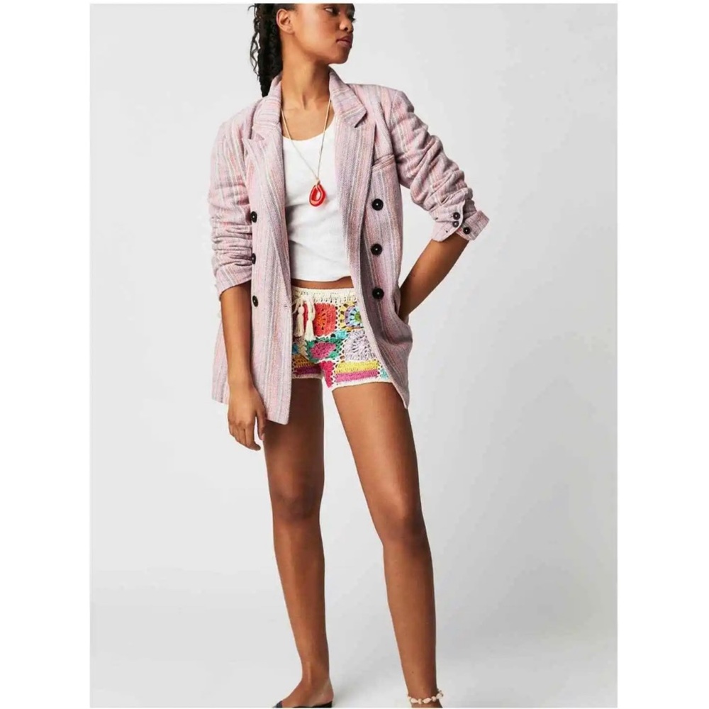 We The Free Kai Striped Relaxed Fit Blazer Multicolor Pink
Size Small